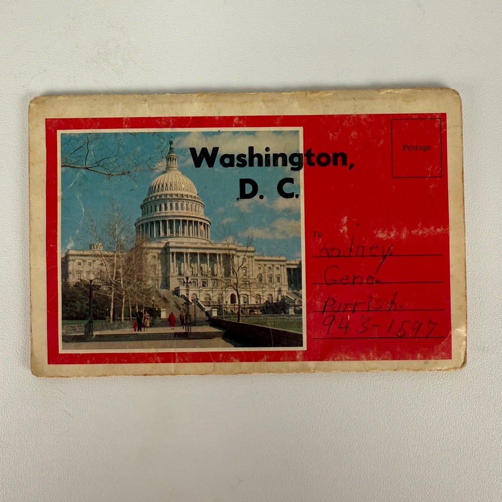 Vintage Washington DC Souvenir Fold Out Postcard Mailer L.B. Prince Co Landmarks